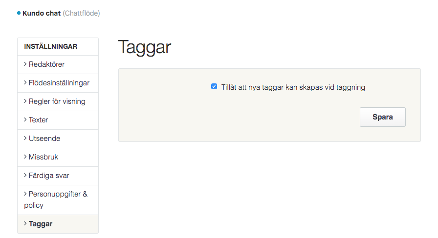 Tillåt taggar